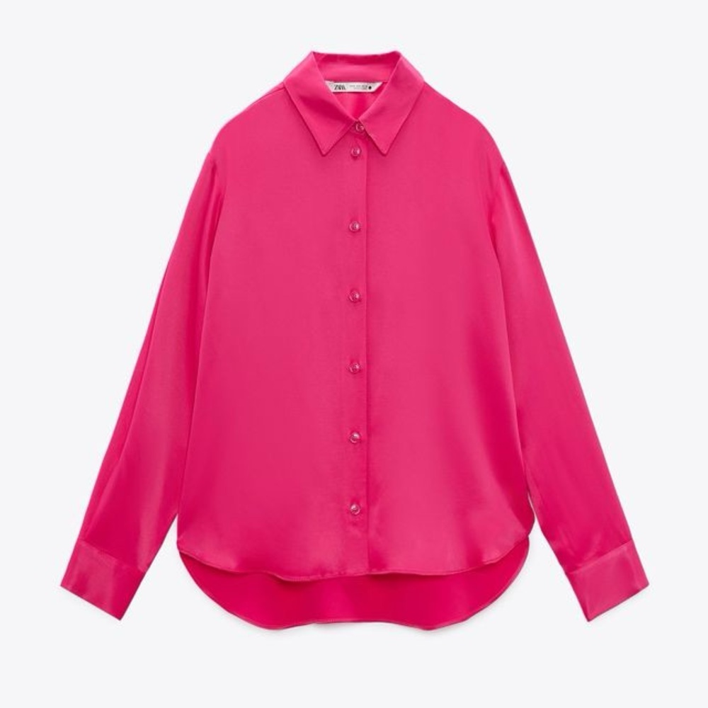 Zara Vibrant Pink Satin Top